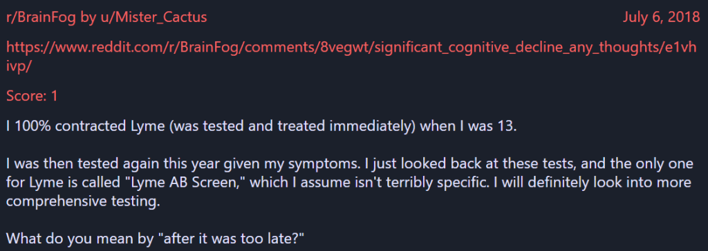 Luigi Mangione´s now-deleted Reddit posts related to brain-fog and brain disease 2